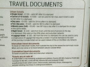 travel tickets